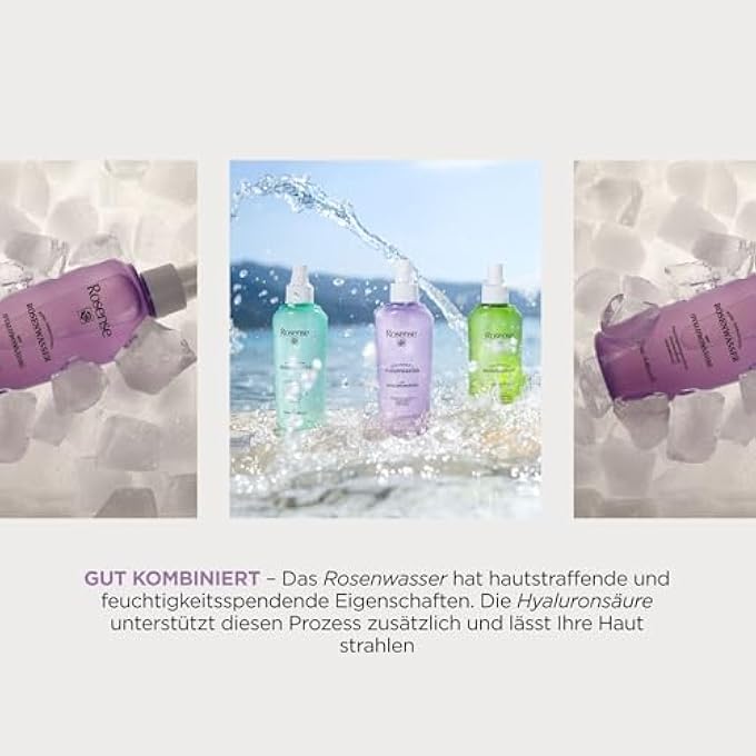 Rosense ROSE WATER SPRAY WITH HYALURONIC ACID - MOISTURISING FACE WASH SPRAY FOR FACIAL CLEANSING FACE CARE VEGAN 100% NATURAL - 200 ML - Image 2
